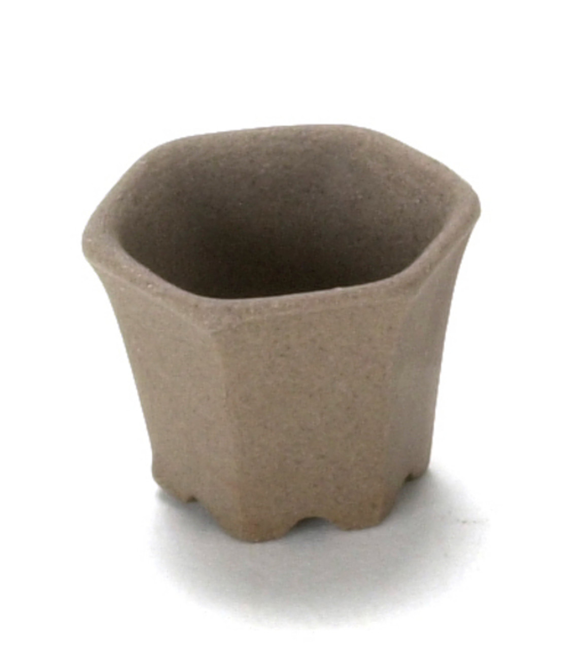 Small Hex Pot - Brown