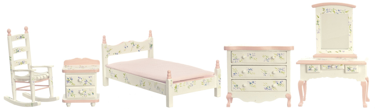 Dollhouse City - Dollhouse Miniatures Pink Bedroom Set