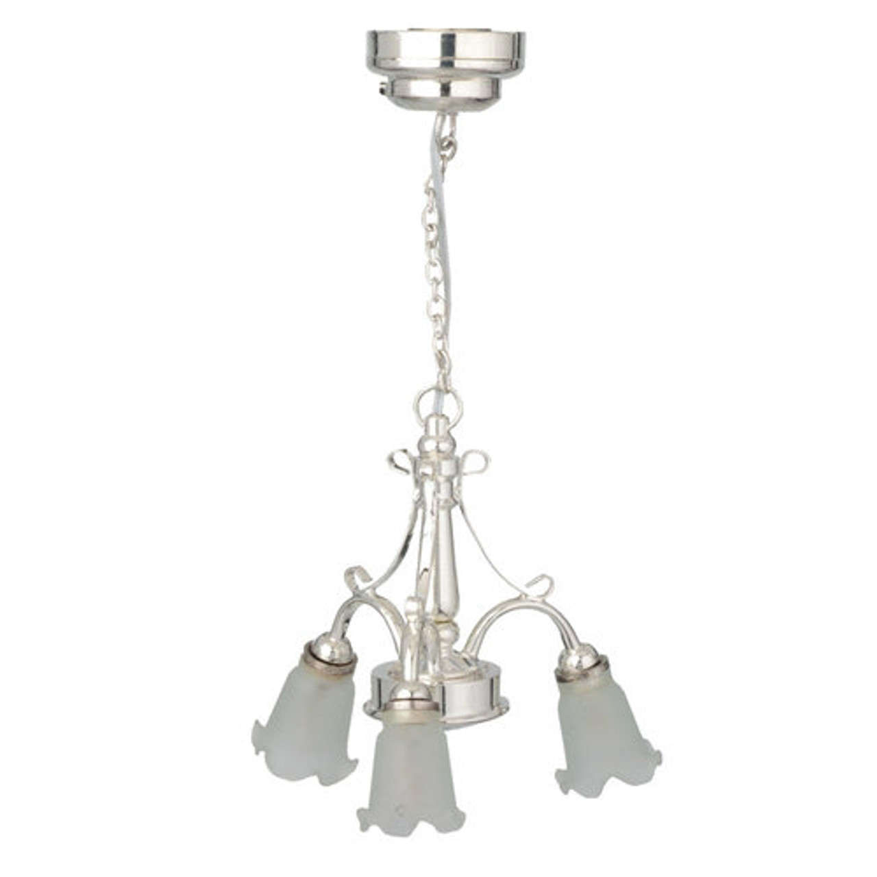 LED Silver 3-Arm Chandelier