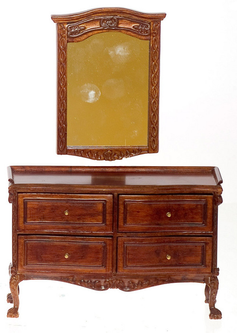 Chateau Lorraine Mirror and Dresser - Walnut