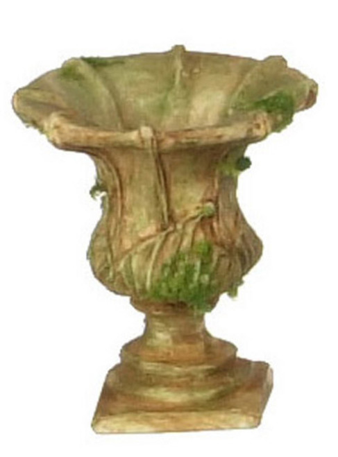 Dollhouse City - Dollhouse Miniatures Caesars Urn Tan with Moss