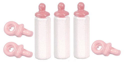 Baby Bottle and Pacifier Set - Pink