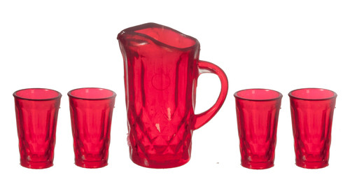 Pitcher 4 Tumblers - Ruby