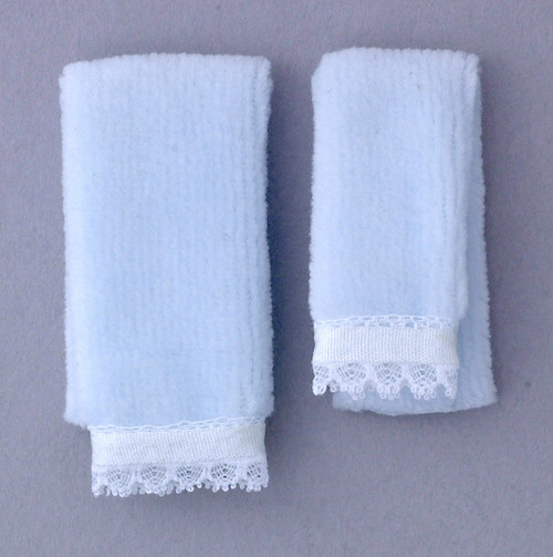 Dollhouse City - Dollhouse Miniatures Bath Towel Set - Blue