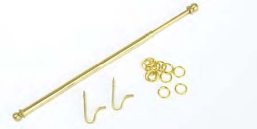 Small Curtain Rod Set - Brass