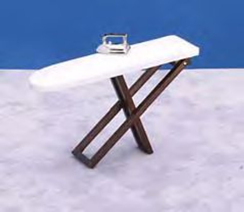 Folding Ironing Board with Iron - Walnut