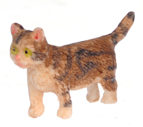 Dollhouse City - Dollhouse Miniatures Walking Kitten - Brown