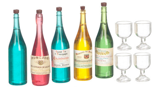 Wine Bottles with Glasses