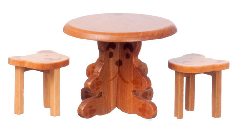 Small Table with Two Bear Stools