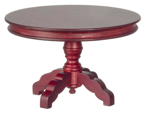 Dollhouse City - Dollhouse Miniatures Round Table - Mahogany