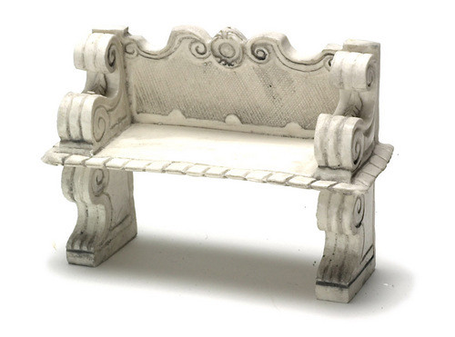 Dollhouse City - Dollhouse Miniatures Victorian Bench - Gray