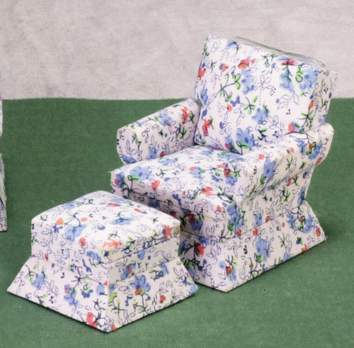 Chair and Ottoman - White