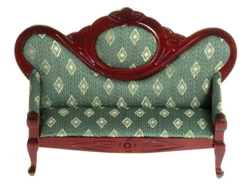 Victorian Sofa - Green with Diamonds