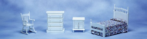 White Hutch with Blue Trim