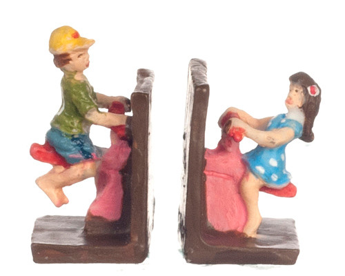 Dollhouse City - Dollhouse Miniatures Bookends Seesaw- Colored