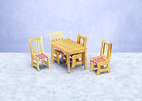 Table and 4 Chairs Set - Oak