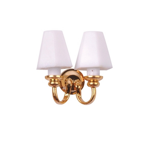 Double White Shade Sconce