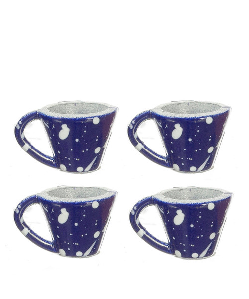 Cups Set - Blue Spatterware