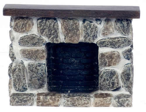 Fieldstone Fireplace - Gray