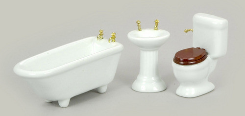 Three pieces Bathroom Set - White