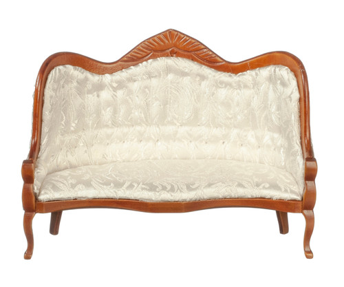 Victorian Sofa - White and Walnut