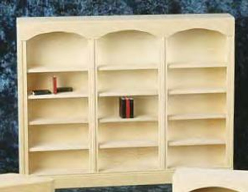 3-Unit Bookcase - Unfinished and Fully Shelved