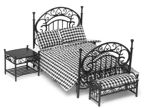 Dollhouse City - Dollhouse Miniatures Bedroom Set - Black