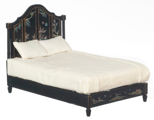 Chinese Decorated Bed - Black