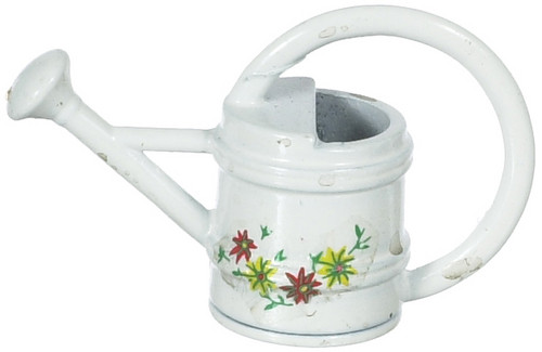 Watering Can - White and Flowers