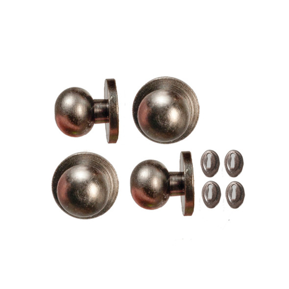 Door Knob with Keyhole Set - Pewter