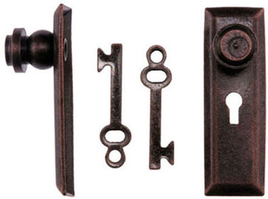 Dollhouse City - Dollhouse Miniatures Door Knob with Key Plate Set