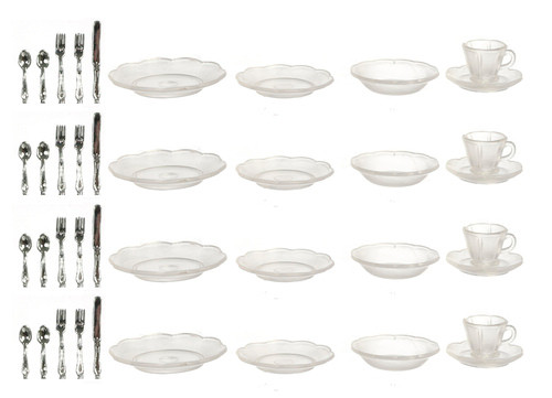 Dishes, Cups, Silverware - Clear