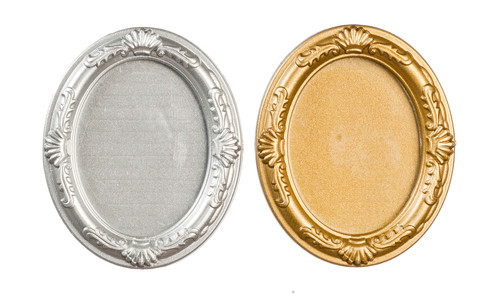 Frames with Glass - Oval and Gold, Silver