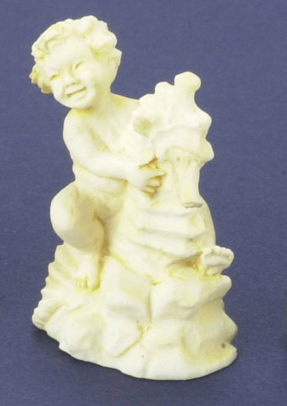 Dollhouse City - Dollhouse Miniatures Boy on Seahorse - Ivory