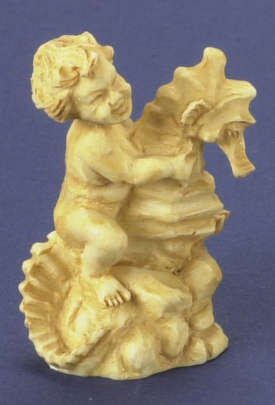 Dollhouse City - Dollhouse Miniatures Boy on Seahorse -Tan