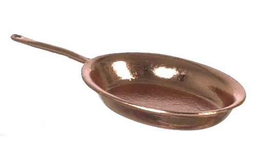 Dollhouse City - Dollhouse Miniatures Oval Omelette Pan - Copper