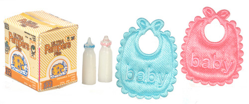 Diaper Box and Bottles and Bibs Set