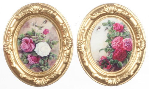 Oval Frames Flower - Gold