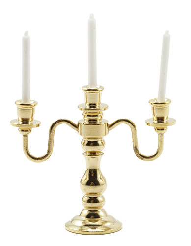 3-Arm Brass Candleabra