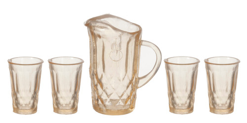 Pitcher with 4 Glasses - Amber