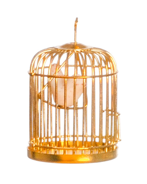 Brass Birdcage with Bird