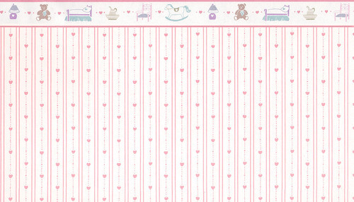 Wallpaper Dollhouse Hearts Set - Pink