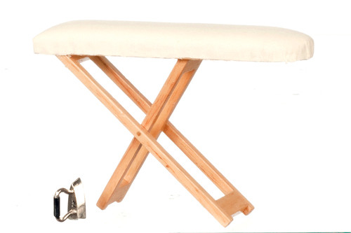 Folding Ironing Board with Iron - Oak