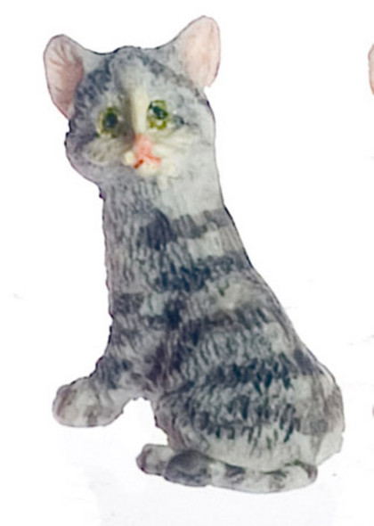 Dollhouse City - Dollhouse Miniatures Kitten - Grey