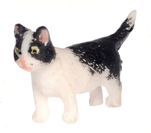 Dollhouse City - Dollhouse Miniatures Walking Kitten - Black and White