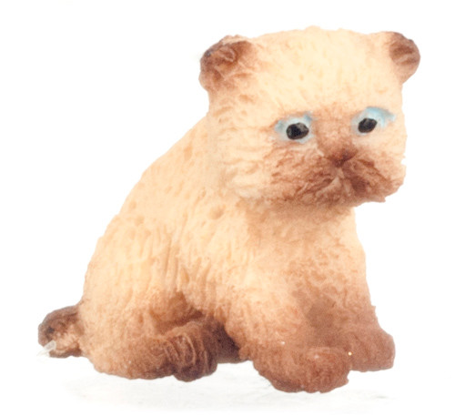Dollhouse City - Dollhouse Miniatures Persian Kitten - Siamese Brown