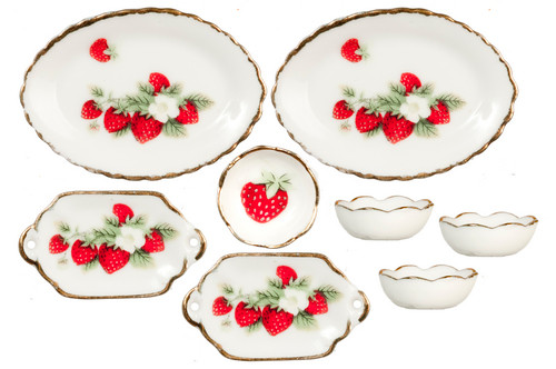 Bowls and Platters Set - Strawberry
