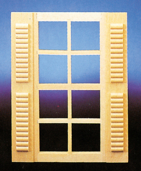 Dollhouse City - Dollhouse Miniatures 8-Light Window with Shutters
