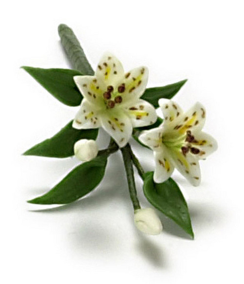 Dollhouse City - Dollhouse Miniatures Tiger Lily Large Stems - White