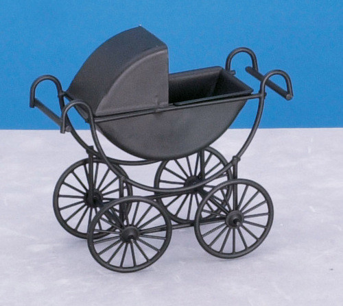 Metal Baby Carriage - Black